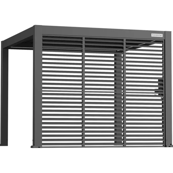 LumiShade Deluxe Louvered Pergola with Privacy Shutter Walls