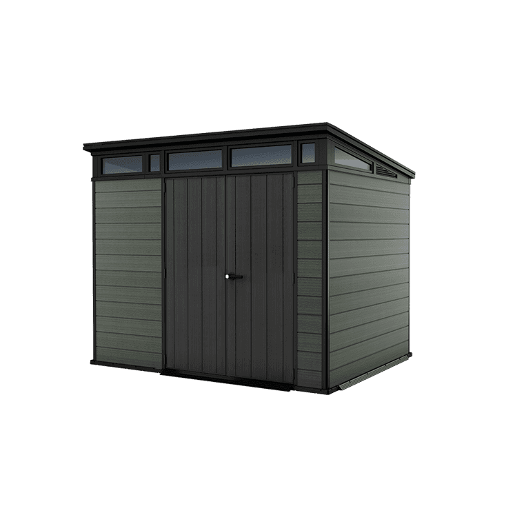 Keter 9ft x 7ft Cortina Heavy-Duty Plastic Pent Garden Shed – Dark Green